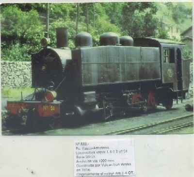 POSTAL DE TRENES Nº 533. FC. VASCO-ASTURIANO. LOC. VAPOR 1-4-1 T Nº 51
