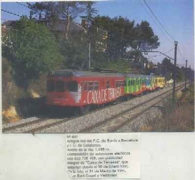 POSTAL DE TRENES Nº 482. ANTIGUA RED DEL F.C. SARRIA A BARCELONA. PUBLIC. DE LA CAIXA