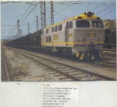 POSTAL DE TRENES Nº 479. LOC. DIESEL HIDRAULICA 1401. CONST. POR HENSCHEL EN 1964