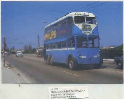 POSTAL DE TRENES Nº 470. TROLEBUS REUS TARRAGONA. COTXE T87