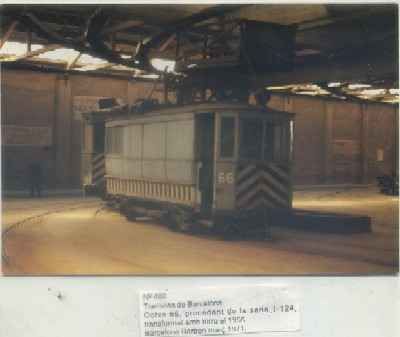 POSTAL DE TRENES Nº 468. TRAMVIES DE BARCELONA. COTXE 66. BARCELONA BORBON 1971