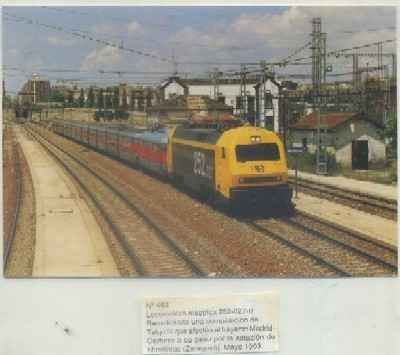 POSTAL DE TRENES Nº 462. LOC. ELECT. 252-027-8. TALGO lll. EST. DE MIRAFLORES. ZARAGOZA