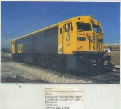 POSTAL DE TRENES Nº 460. LOC. DIESEL ELECT. 321-025. CONST. POR ALCO, CAF, SECN…