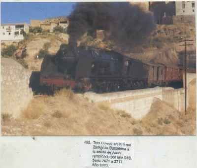 POSTAL DE TRENES Nº 495. TREN CORREO LINEA ZARAGOZA-BARCELONA. AÑO 1970