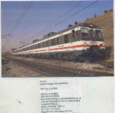 POSTAL DE TRENES Nº 493. AUTOMOTOR 592-104-4. DEPOSITO CERRO NEGRO AÑO 1995