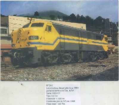 POSTAL DE TRENES Nº 541. LOC. DIESEL ELECT. 1601. TIPO CO CO. CONST. POR ALCO EN 1955