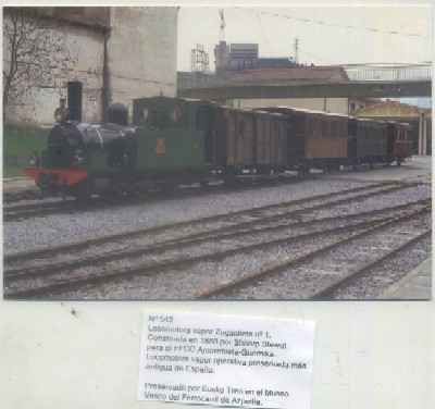 POSTAL DE TRENES Nº 542. LOC. VAPOR ZUGASTIETA Nº 1. CONST. POR SHEARP STEWART