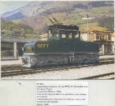 POSTAL DE TRENES Nº 523. LOC. ELECT. 101. CONST. POR AEG EN 1925. LINEA SAN SEBATIAN