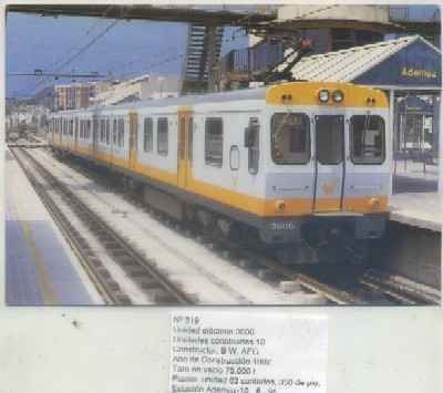 POSTAL DE TRENES Nº 519. UNIDAD ELECT. 3606. CONST. B.W. AEG AÑO 1982