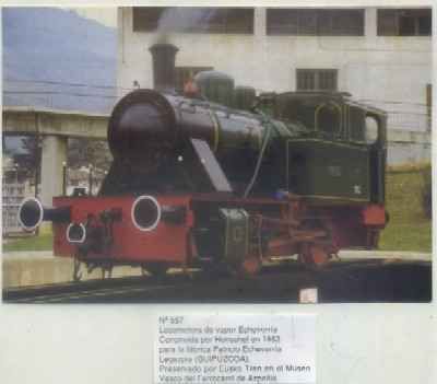 POSTAL DE TRENES Nº 557. LOC. VAPOR ECHEVERRAI. CONST. POR HENSCHEL 1952