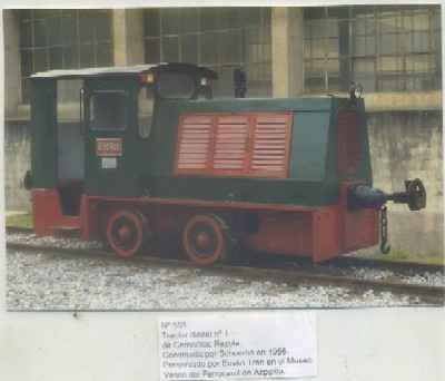 POSTAL DE TRENES Nº 553. TRACTOR DIESEL Nº 1. CONST. POR SCHOEMA EN 1956