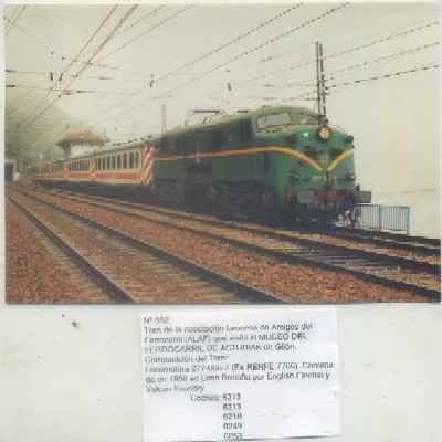 POSTAL DE TRENES Nº 552. TREN DE LA ASOCIACION LEONESA. LOC. 277-066-7. AÑO 1958