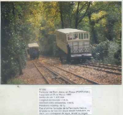 POSTAL DE TRENES Nº 550. FUNICULAR DEL BOM JESUS. PORTUGAL. INAGURADO EN 1882