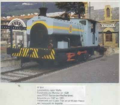 POSTAL DE TRENES Nº 544. LOC. VAPOR MAITE. CONST. POR BARCLAY EN 1925
