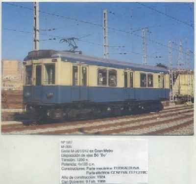 POSTAL DE TRENES Nº 507. M-306. CONSTRUCTORES EUSKALDUNA Y GENERAL ELECTRIC 1924