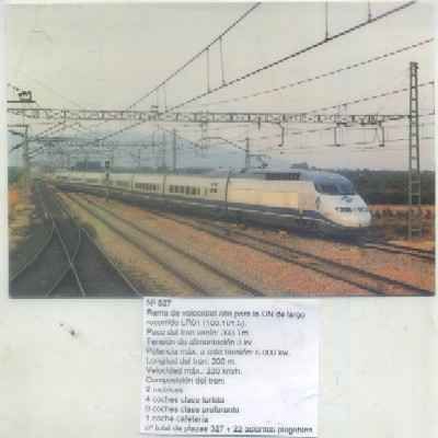 POSTAL DE TRENES Nº 527. RAMA DE VELOCIDAD ALTA PARA UN DE LARGO RECORRIDO LR01
