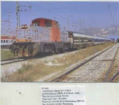 POSTAL DE TRENES Nº 562. LOC. DIESEL 311-103-6. CONST. POR MEM. ATEINSA Y BWE