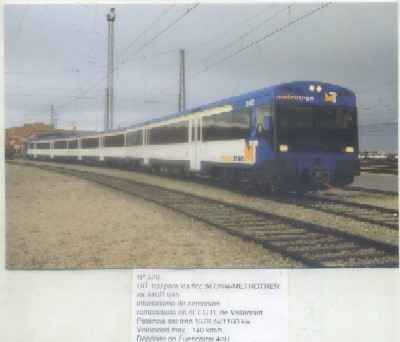 POSTAL DE TRENES Nº 570. UIT 103 FFCC. DE CHILE-METROTREN. DEPOSITO DE FUENCARRAL 1997