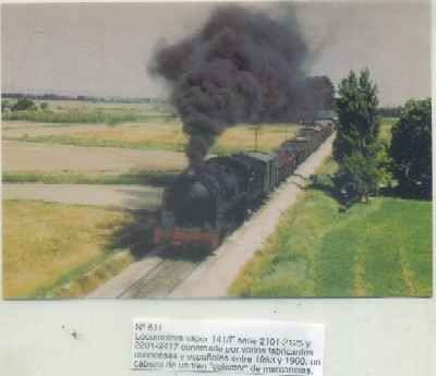 POSTAL DE TRENES Nº 611. LOC. VAPOR 141F SERIE 2101-2125. CONSTRUIDA ENTRE 1953 Y 1960