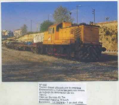 POSTAL DE TRENES Nº 632. TRACTOR DIESEL EMPRESA ENTRECANALES Y CUBIERTAS. BARCELONA