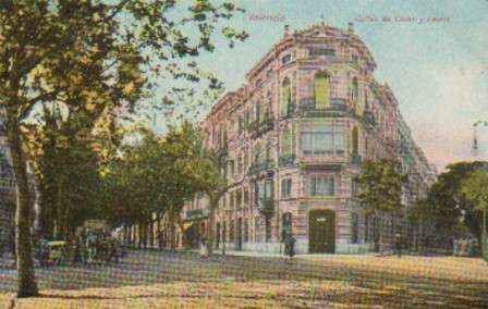 POSTAL ANTIGUA DE VALENCIA. CALLES DE COLON Y LAURIA.
