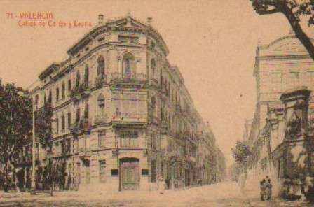 POSTAL ANTIGUA DE VALENCIA. Nº 71. CALLES DE COLON Y LAURIA.
