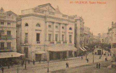 POSTAL ANTIGUA DE VALENCIA. Nº 65. TEATRO PRINCIPAL.