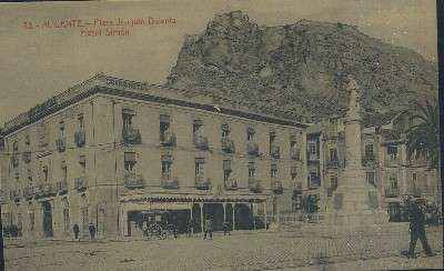POSTAL ANTIGUA DE LA COMUNIDAD VALENCIANA 73 ALICANTE PLAZA JOAQUIN DICENTA HOTEL SIMON