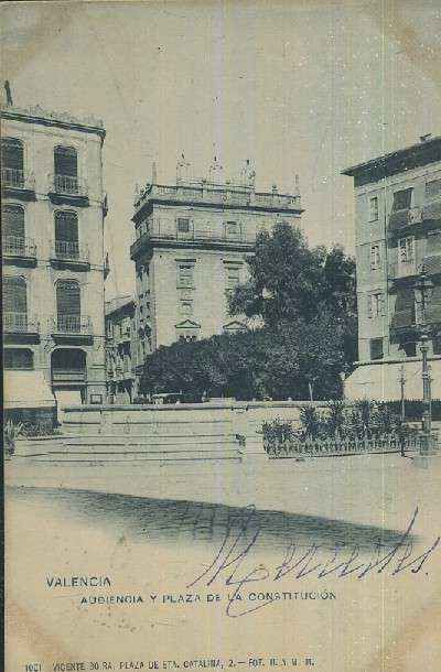 POSTAL ANTIGUA DE LA COMUNIDAD VALENCIANA VALENCIA AUDIENCIA Y PLAZA DE LA CONSTITUCION
