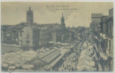POSTAL ANTIGUA DE VALENCIA. VISTA GENERAL DEL MERCADO Nº 19