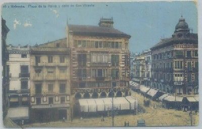 POSTAL ANTIGUA DE VALENCIA. PLAZA DE LA REINA Y CALLE SAN VICENTE