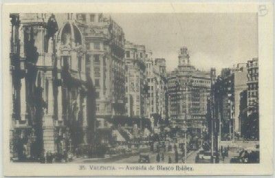 POSTAL ANTIGUA DE VALENCIA. AVENIDA DE BLASCO IBAÑEZ Nº 35