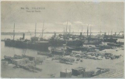 POSTAL ANTIGUA DE VALENCIA. VISTA DEL PUERTO