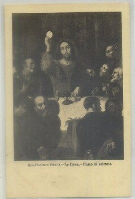 POSTAL ANTIGUA DE VALENCIA. MUSEO. LA CENA. FRANCISCO RIBALTA Nº 8