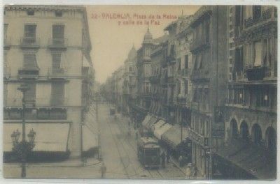 POSTAL ANTIGUA DE VALENCIA. PLAZA DE LA REINA Y CALLE DE LA PAZ Nº 22