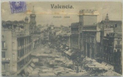 POSTAL ANTIGUA DE VALENCIA. MERCADO LONJA. DESPLEGABLE CON 12 VISTAS