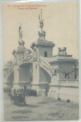 POSTAL ANTIGUA DE VALENCIA. EXPO. NACIONAL. PUERTA DE ENTRADA Nº 92