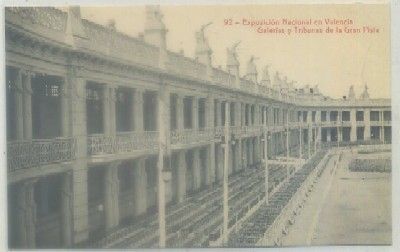POSTAL ANTIGUA DE VALENCIA. EXPO. NACIONAL. GALERIAS Y TRIBUNAS DE LA GRAN PISTA Nº 92