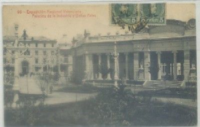 POSTAL ANTIGUA DE VALENCIA. EXPO. NACIONAL. PALACIOS DE INDUSTRIA Y BELLAS ARTES Nº 95