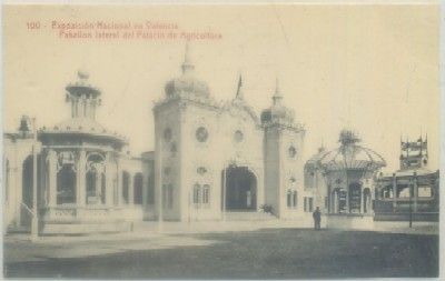 POSTAL ANTIGUA DE VALENCIA. EXPO. NACIONAL. PABELLON LATERAL PALACIO AGRICULTURA Nº 100