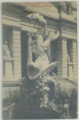 POSTAL ANTIGUA DE VALENCIA. EXPO. NACIONAL. FUENTE DE LOS DELFINES Nº 102