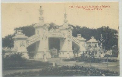 POSTAL ANTIGUA DE VALENCIA. EXPO. NACIONAL. PUERTA DE ENTRADA Nº 104