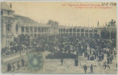 POSTAL ANTIGUA DE VALENCIA. EXPO. NACIONAL. PISTA EN EL ACTO DE INAGURACION Nº 104