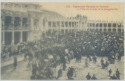 POSTAL ANTIGUA DE VALENCIA. EXPO. NACIONAL. PISTA EN EL ACTO DE INAGURACION Nº 105