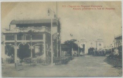 POSTAL ANTIGUA DE VALENCIA. EXPO. NACIONAL. AVDA. POSTERIOR A LA SALA DE MAQUINAS Nº 113