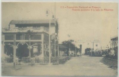 POSTAL ANTIGUA DE VALENCIA. EXPO. NACIONAL. AVDA. POSTERIOR A LA SALA DE MAQUINAS Nº 113