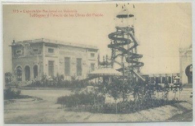 POSTAL ANTIGUA DE VALENCIA. EXPO. NACIONAL. TOBOGAN Y PALACIO OBRAS DEL PUERTO Nº 115
