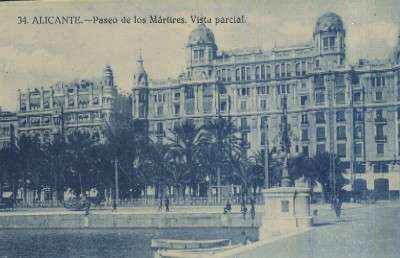 POSTAL ANTIGUA DE LA COMUNIDAD VALENCIANA  ALICANTE Nº 34 PASEO DE LOS MARTIRES VISTA PARCIAL