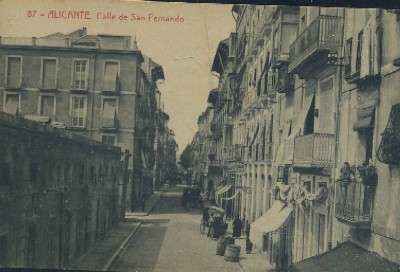 POSTAL ANTIGUA DE LA COMUNIDAD VALENCIANA  ALICANTE Nº 87 CALLE DE SAN FERNANDO