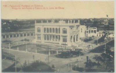 POSTAL ANTIGUA DE VALENCIA. EXPO. NACIONAL. PROYECTO DEL PUERTO Y PAL. JUNTA DE OBRAS Nº 132